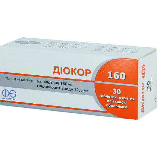 Діокор 80 таблетки 80 мг/12.5 мг №30